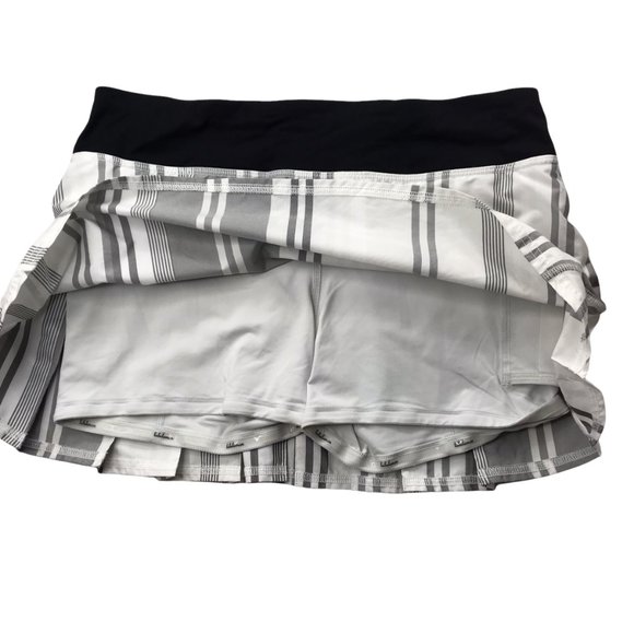 LULULEMON Pace Setter Skirt Striped Gray / White, Women's 8 Regular Golf Tennis - Picture 6 of 9